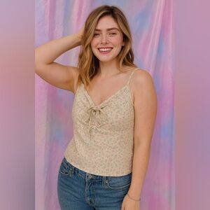 Vintage Esprit Cream Floral Camisole Size Small